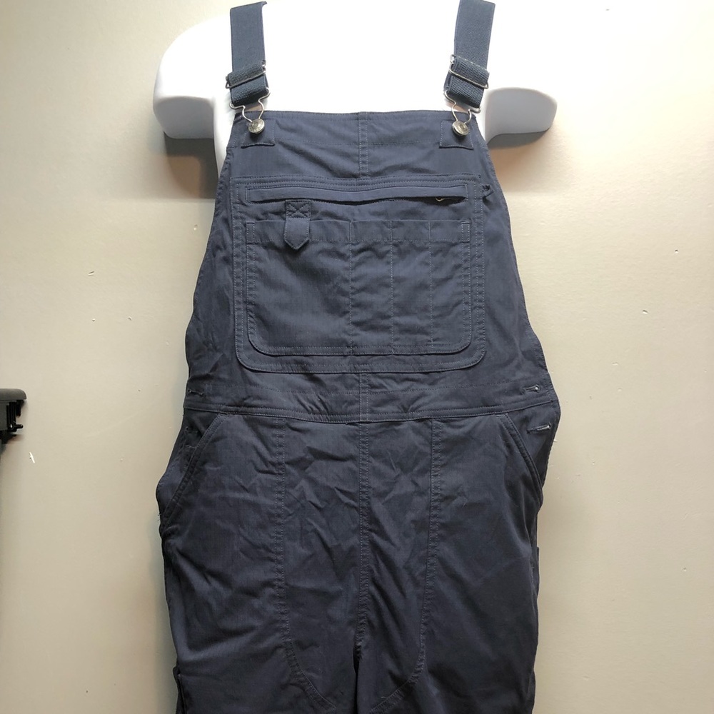 Duluth Trading Co Women Heirloom Gardening Bib Overalls Sz M Shorts Pocket Blue